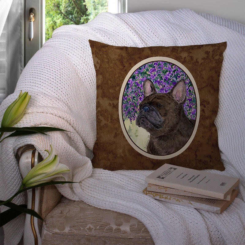 Coussin décoratif intérieur/extérieur français bouledogue