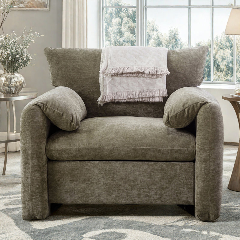 Modern Style Chenille Oversized Armchair Accent Chair Single Sofa Lounge Chair 38.6'' W for Living Room