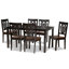 Ensemble de salle à manger 5 pièces Fernwood en brun foncé et brun noyer, H 37,4 po x l 17,9 po x P 19,9 po Fernwood-496566839-496566841-496566840