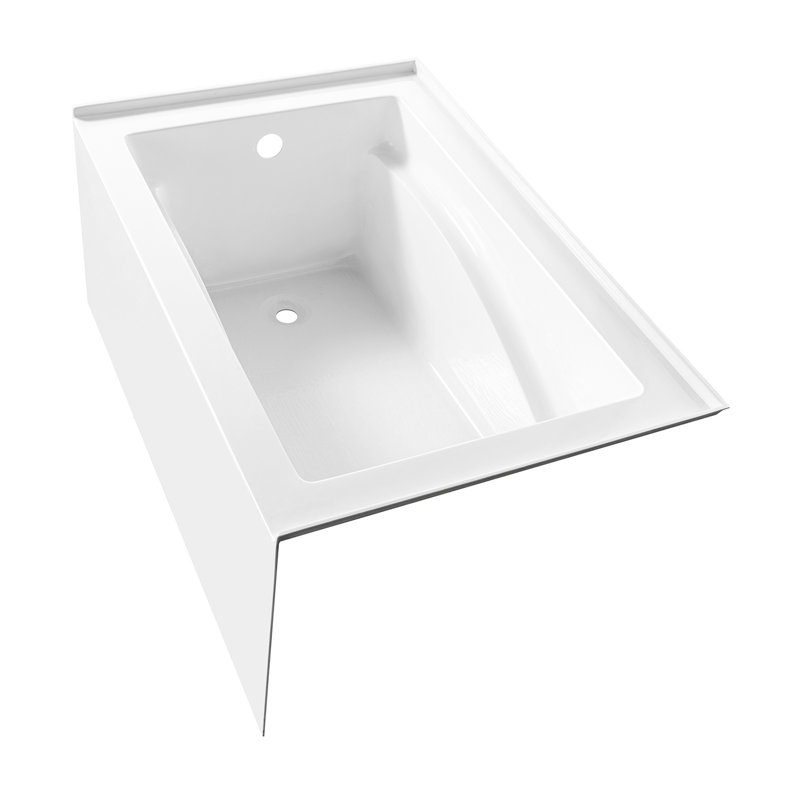 Kingston Brass Aqua Eden 48-Inch Acrylic Rectangular 3-Wall Alcove Tub, Hand Drain and Anti-Skid Surface, Left