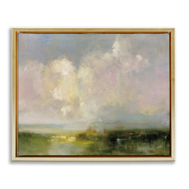 «Abstract Clouds» par Julia Purinton, reproduction sur toile, H 17 po x l 21 po, Cadre flottant métallique doré