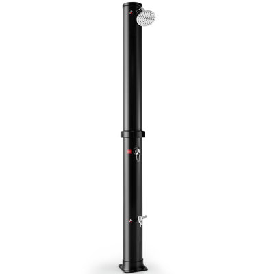 Anallese Solar Powered Temperature Controlled Vinyl Free -standing Outdoor Shower and Footwash Spout