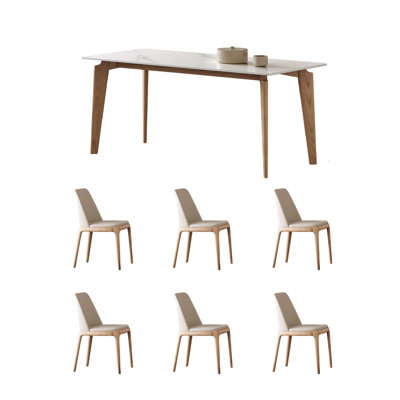 Natural Ash Wood Dining Table Chair Set