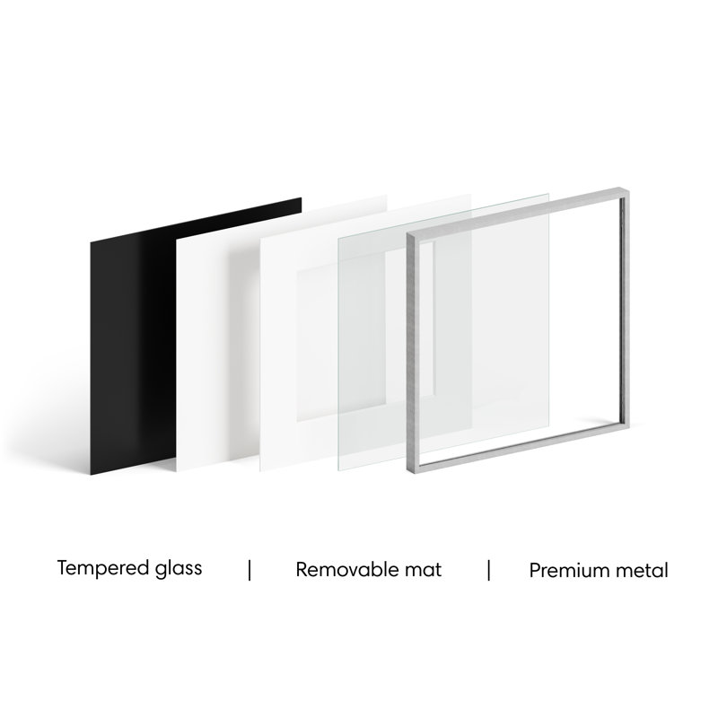Gold Aluminum 10x10 Picture Frame with Glass and White Mat