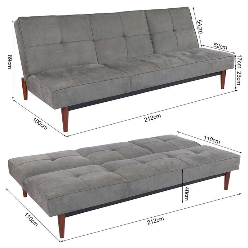 Hoopeston 2 Seater Cotton Sofa Bed