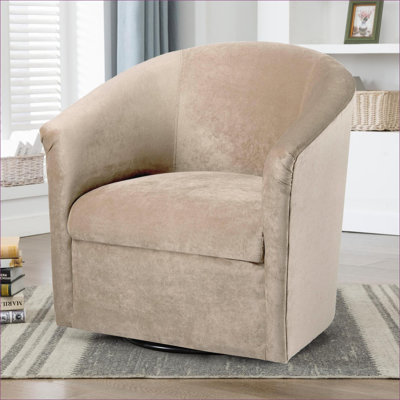 Fauteuil d'appoint pivotant brun clair (sable) Eden, siège rembourré pour adultes, pour le bureau à domicile