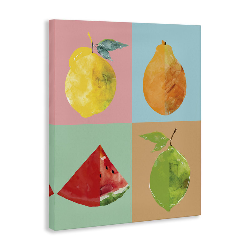  Art moderne sur toile, "Modern Pop Fruits" par Carol Robinson, H 20 po x l 16 po