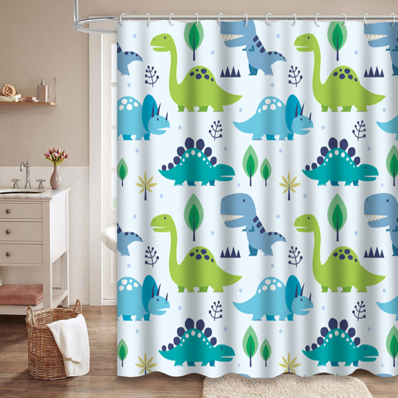 Rideau de douche mignon avec 12 crochets, L 72 po x l 72 po