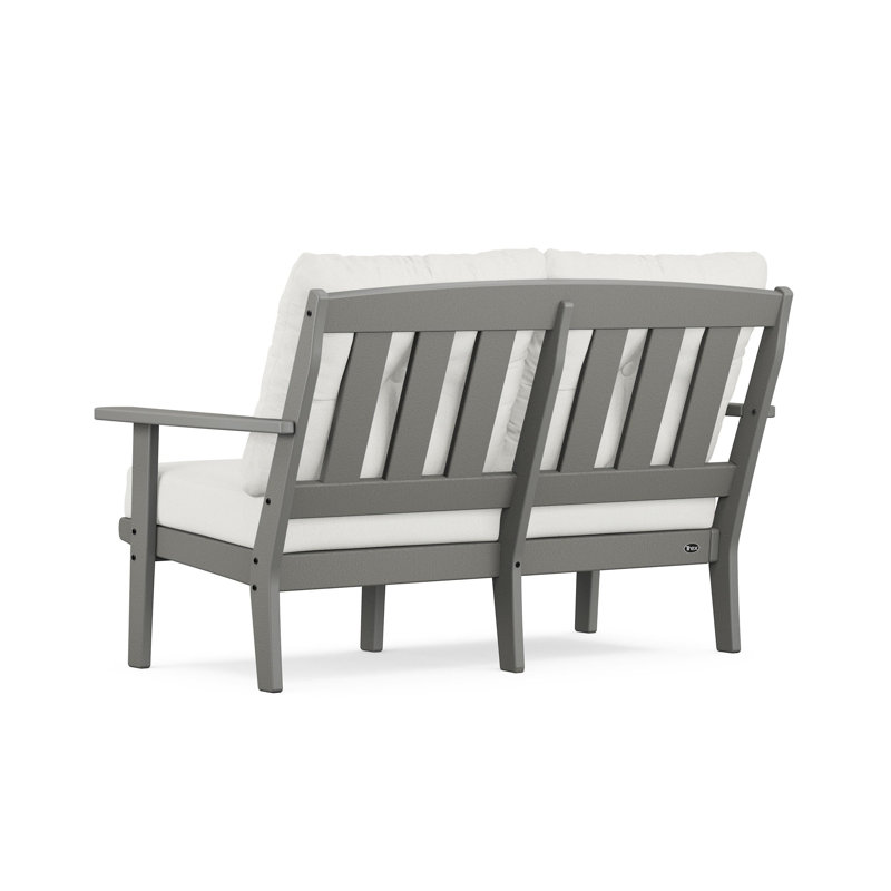 Lakeside Cape Cod Deep Seating Loveseat, Natural Linen Revolution® Microfiber, Stepping Stone