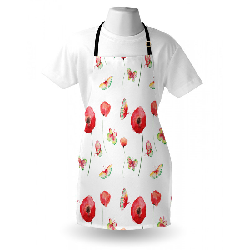 Tablier de fleur et papillon