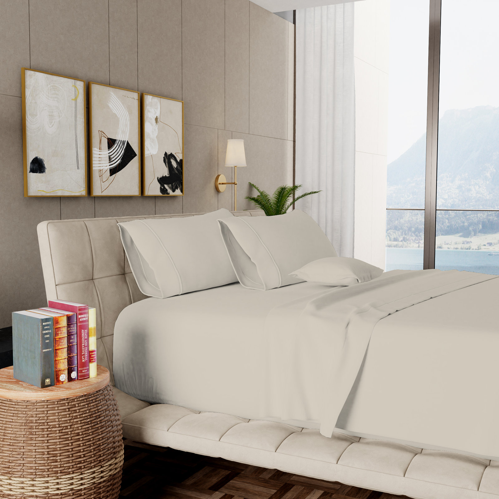 Egyptian Cotton Sheet Set - Sleep by Wayfair™, Queen, Ivory