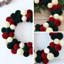 Couronne de Noël en flocons de Noël 13,77 pouces, couronne de Noël crème rouge pour décoration murale