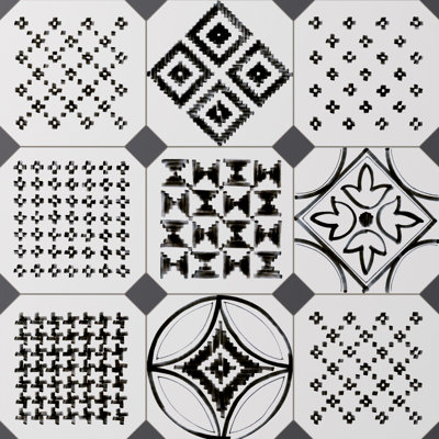 Sombra vaudoise octogonale avec taco 7-7 / 8 po X 7-7 / 8 po Carreau de porcelaine pour plancher et mur