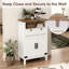 Armoire de rangement pour salle de bain avec prises de courant, organisateur blanc de ferme avec portes et tiroir, armoire de rangement autoportante pour salle de bain, garde-manger, buanderie et entrée
