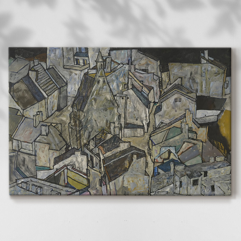 Egon Schiele, "Ville morte III" - Art mural sur toile tendue de qualité musée, 12 x 18