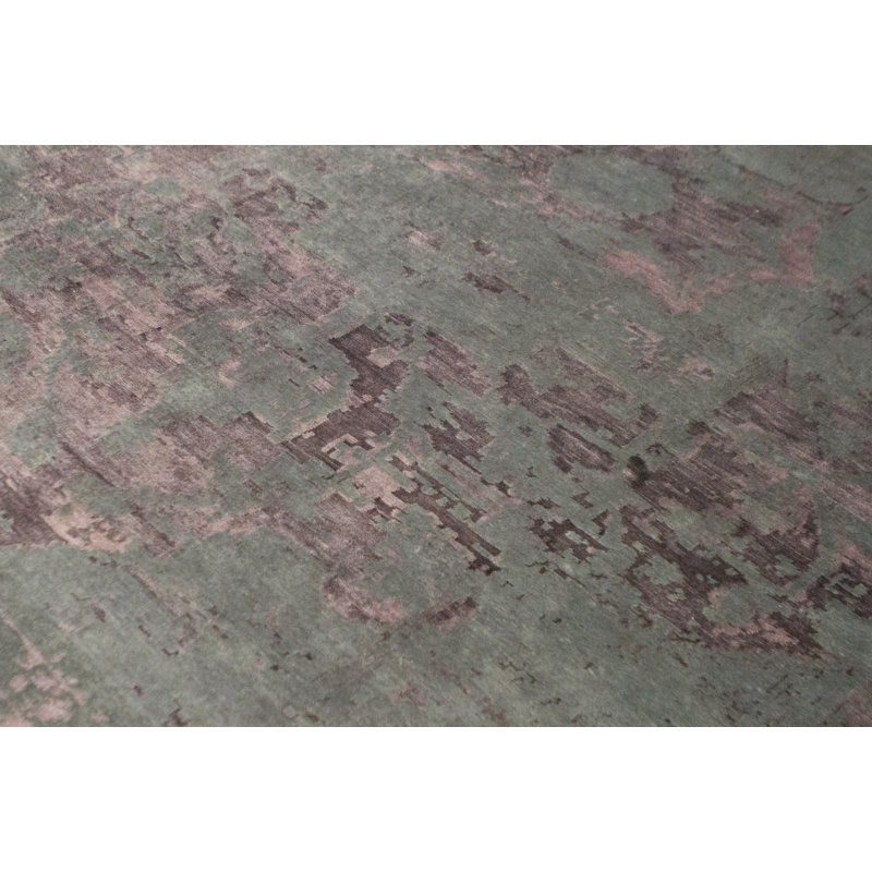 Wool Oriental Area Rug in Teal/Plum