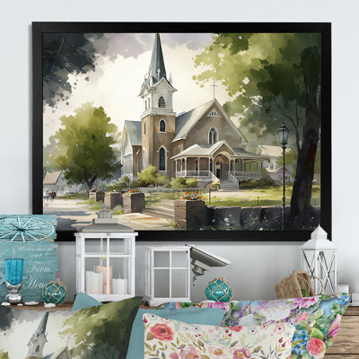 Church in Country Town V - Art mural sur toile spirituel