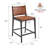 Vista Modern Faux Leather Counter Stools With Wooden Legs, Set Of 2