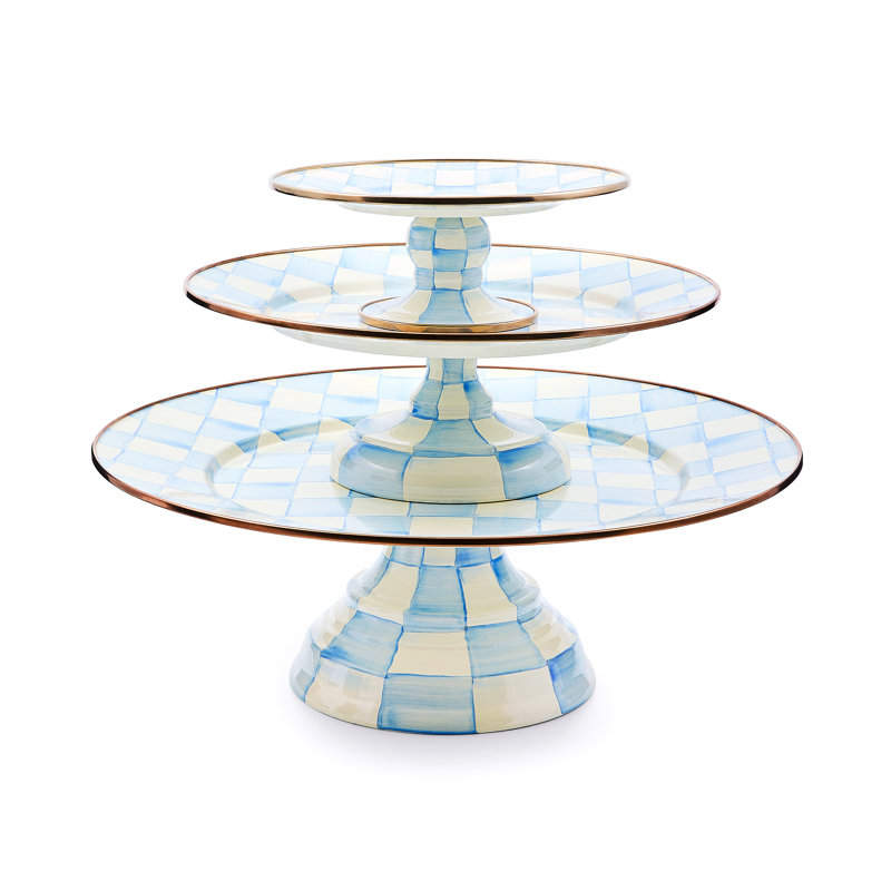 Sky Check Mini Pedestal Platter