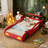 Twin Size Race Car Bed, Wooden Twin Bed For Kids, Car-shaped Platform Twin Bed With Storage Shelves And Wheels For Kids,teens, Boys Girls, No Box Spring Needed, Easy Assembly ( Red & Yellow )-1599392468
