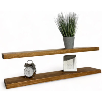 Asheboro 2 Piece Wood Floating Shelf