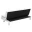 Lit futon, pied en acier inoxydable, cuir blanc, poids de 58,19 lb, cuir pour utilisateur 2 de 32,46 po de largeur, simple et compact
