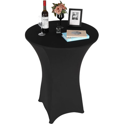 Folding Round Cocktail Table with Flip Top & Adjustable Height for Events