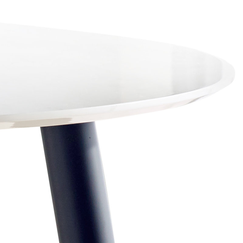 Chantilly Round Metal Base Dining Table, Black