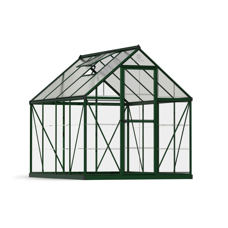 Palram - Ensemble de serre en aluminium en polycarbonate Canopia, Vert, H 82 po x l 73 po x P 97 po