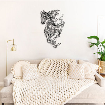 Hany Elegant Black Decorative Metal Wall Accessory, 16.1 x 25.9 inches | 100% Steel, Thickness: 0.05 inches | Lightweight Design, Perfect for Modern Home Decor & Art Displays | Durable and Stylish Accent Piece