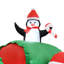 Pingouins longs dans le train gonflable