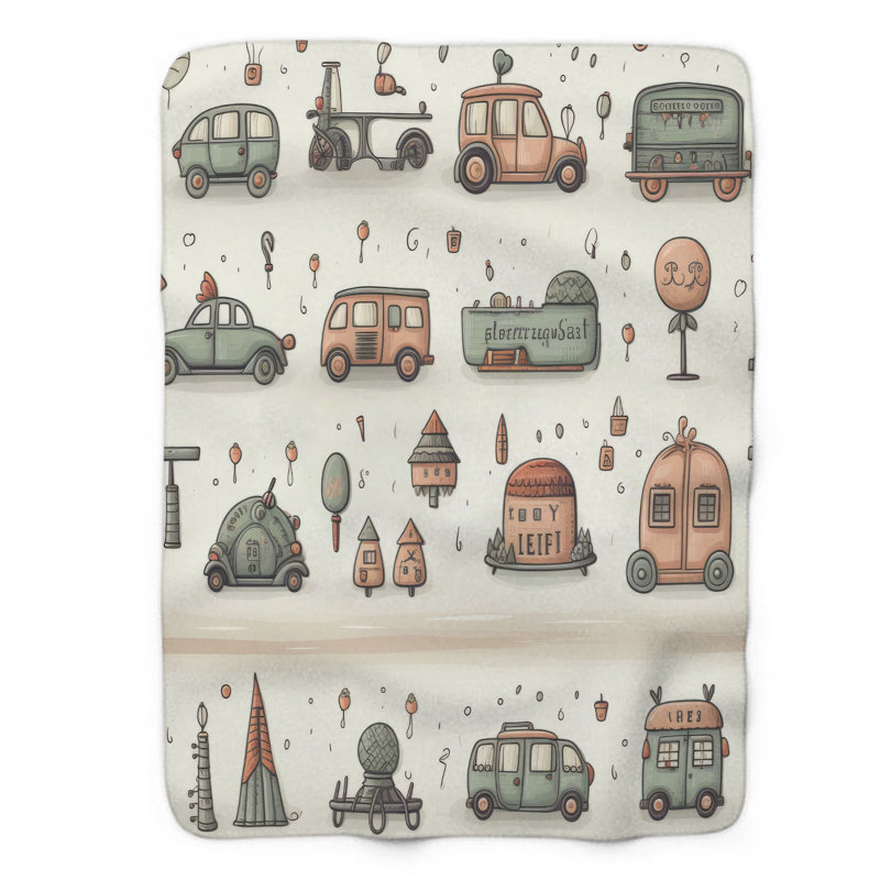Tiny Motors - 1 Piece Premium Blanket, Queen