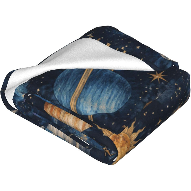 Couverture en flanelle Planètes Galaxies Célestes, 127 x 152 cm, 50 x 60 po