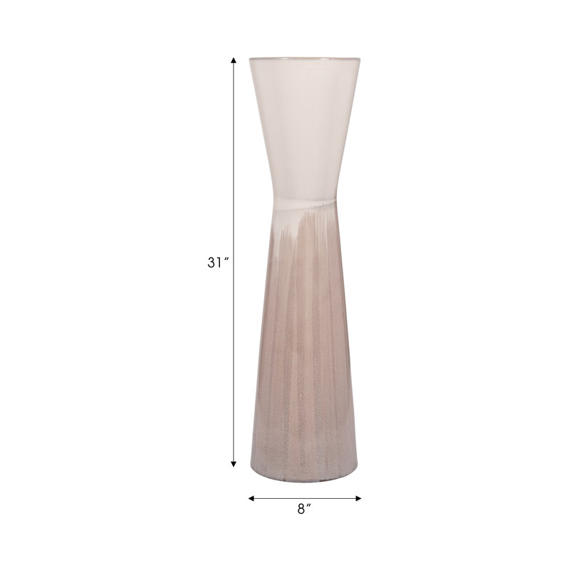 Richarson Contemporary Stoneware Vase - Elegant and Stylish Decorative Accent with Unique Textured Detailing, Brown/Beige