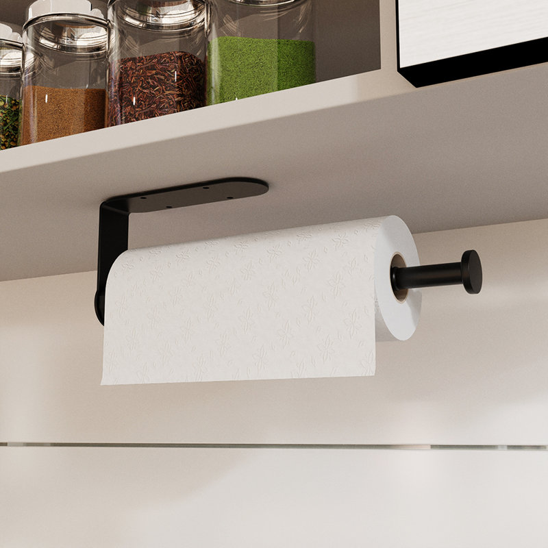 Porte-papier essuie-mains en acier inoxydable à une main, adhésif sans perçage pour fixation murale, cuisine, salle de bain