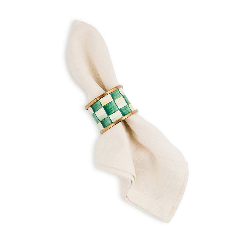 Emerald Check Napkin Rings