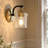 Balendran Dimmable Iron Wall Sconce-Hammer Glass, Black & Warm Brass-2109882724