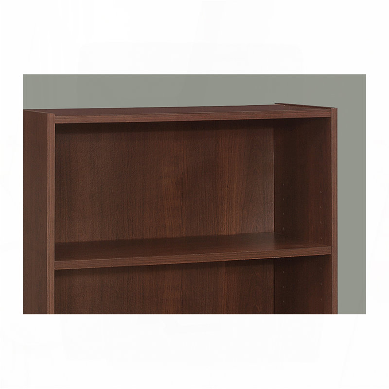 Bibliothèque, bibliothèque, 4 niveaux, h 36 po, bureau, chambre à coucher, stratifié brun, transitionnel, Cerisier