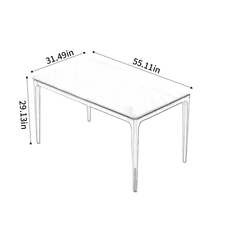 Modern Simple Durable Dining Table Solid Wood Base Dining Table