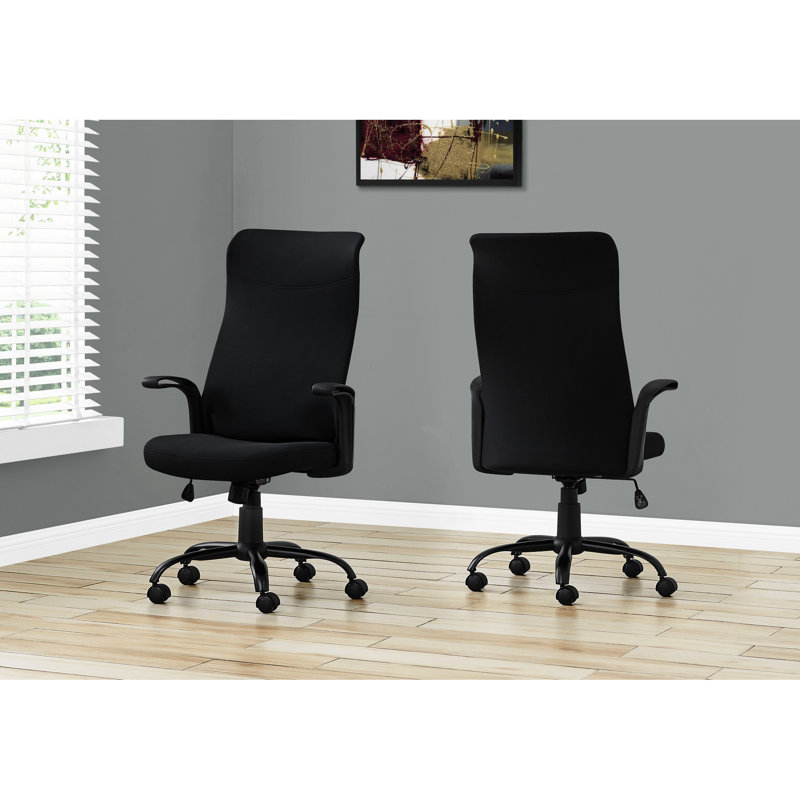 Chaise de bureau moderne et ergonomique, hauteur réglable et pivotante, filet noir et métal, avec dossier, hauteur, filet