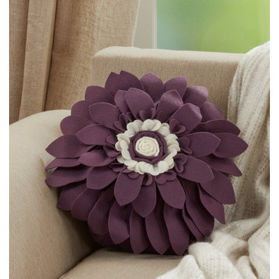 Fleur De Jardin Collection Appliqued Throw Pillow