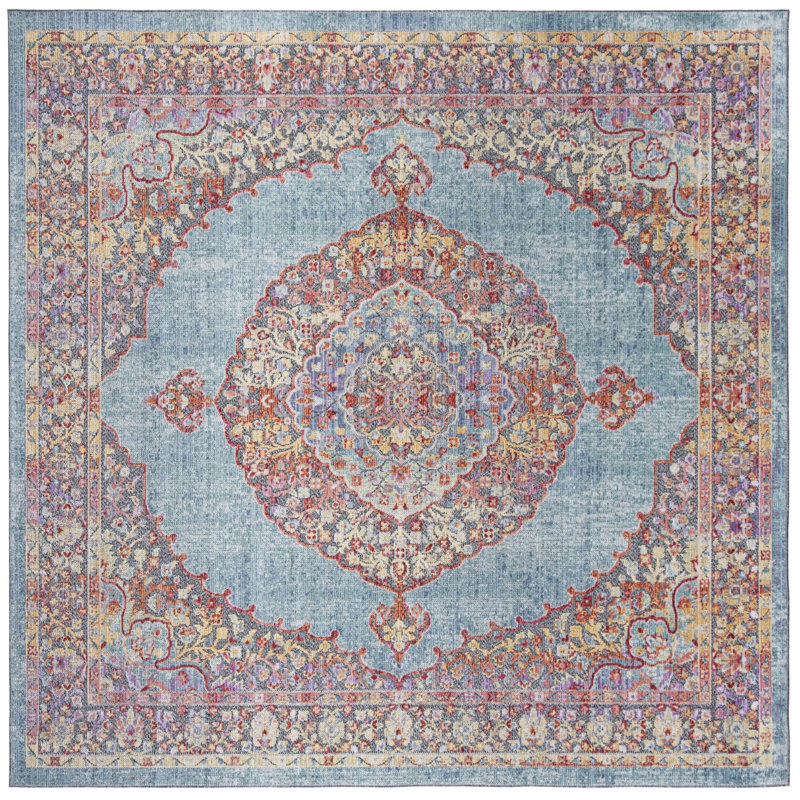 Younes Provance Performance Oriental Rug, Square 6'7"