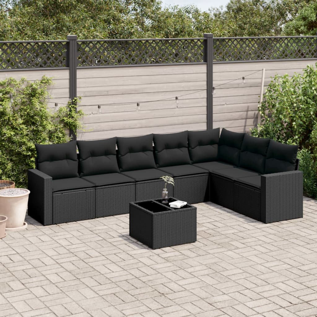 Vidaxl 8-Tlg. Garten-Sofagarnitur Mit Kissen Beige Poly Rattan