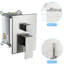 Système de douche carré 12 po Nickel brossé - barre coulissante réglable, soupape équilibrée et accessoire portatif avec barre murale, unité