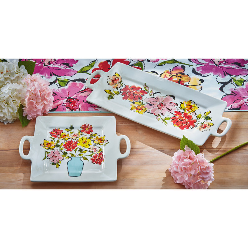 In Bloom Rectangular Platter White Earthenware Everyday