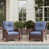 Brown Frame/Navy Cushion