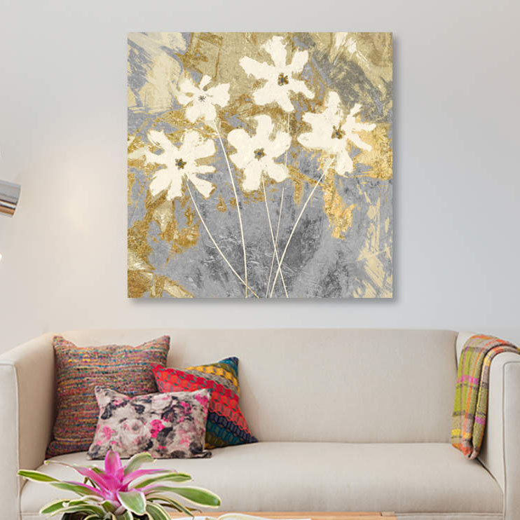 «Golden I» par Edward Selkirk, reproduction sur toile, H 18 po x l 18 po x P 1,5 po, Toile tendue, Pas de tapis