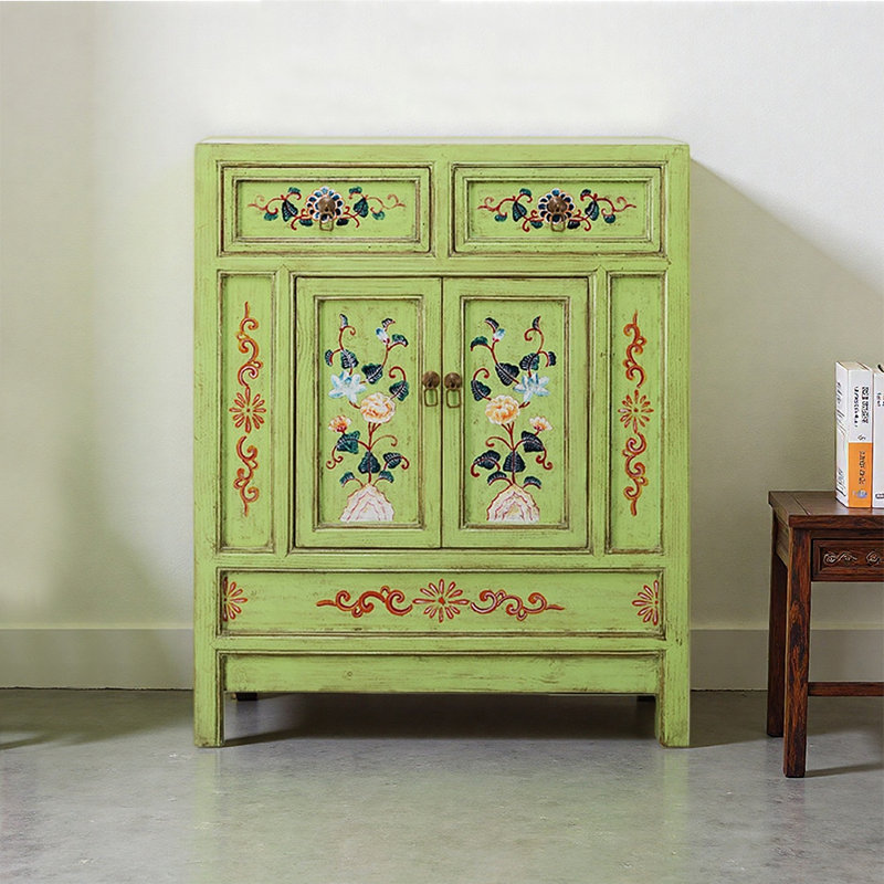 Armoire à chaussures de style chinois peinte rétro