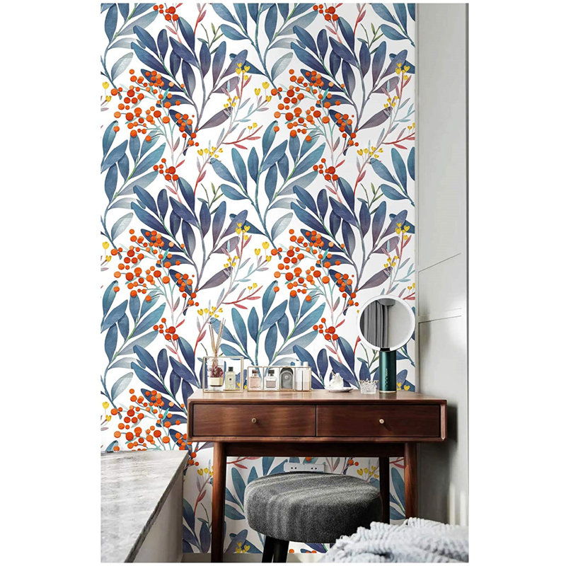Red Barrel Studio® 93031 Watercolor Floral Peel and Stick Wallpaper ...