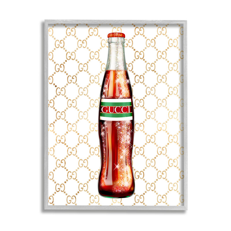 «Chic Cola Bottle Kitchen Glam Fashion» par Ziwei Li - cadre flottant, impression sur bois, H 20 po x l 16 po x P 1,5 po